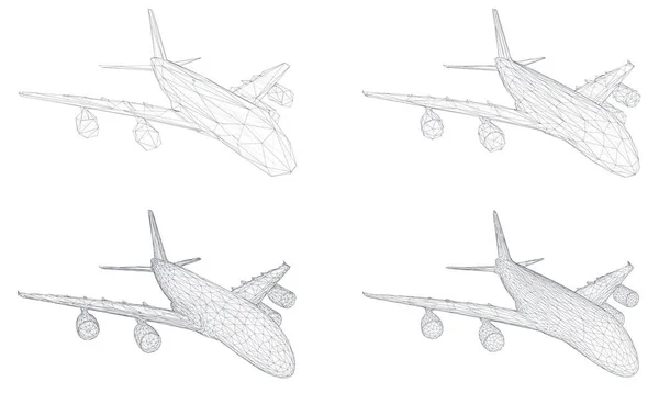 Conjunto Vetorial Aeronaves Segmentos Triangulares Elemento Design Para Negócios Turismo — Vetor de Stock