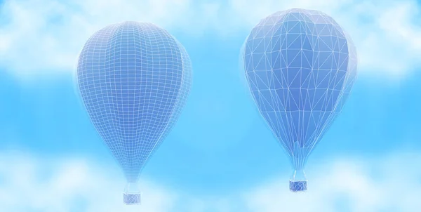 Vektor Set Von Ballons Aus Dreieckigen Segmenten Gestaltungselement Für Wirtschaft — Stockvektor
