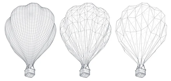 三角形のセグメントからの気球のベクトルセット ビジネスや観光のためのデザイン要素 — ストックベクタ