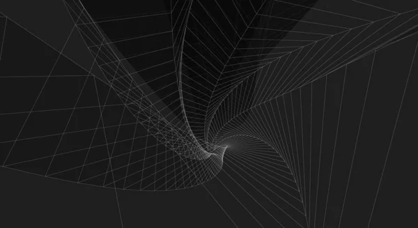 抽象的な3Dベクトル背景 宇宙の閃光 トンネル — ストックベクタ