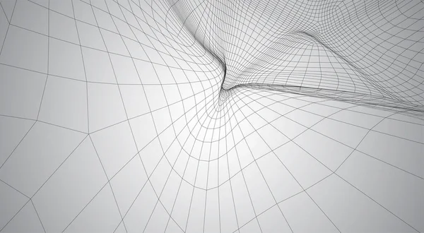 Vektorraum Aus Quadratischen Polygonnetzen Abstrakte Form Auf Weißem Hintergrund — Stockvektor