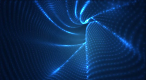 Vektor Blau Glühender Datenstrom Virtuellen Raum — Stockvektor