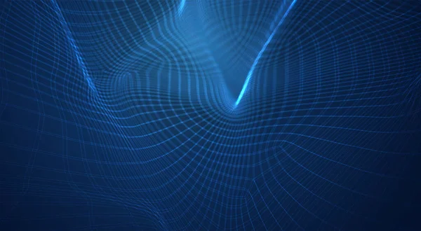 Vector Blauwe Achtergrond Van Veelhoekige Mazen Bochten Golven Stromen — Stockvector
