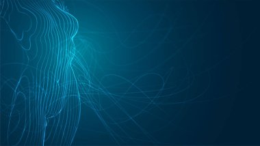 Çizgilerin ve noktaların soyut vektör arkaplanı, eğimli güzel şekiller.