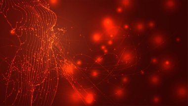 Çizgilerin ve noktaların soyut vektör arkaplanı, eğimli güzel şekiller.