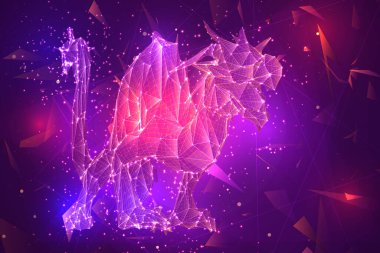 Çin Yeni Yılı 'nın sembolü. Uzun uçan ejderha uçurtması. 3d vektör illüstrasyonu