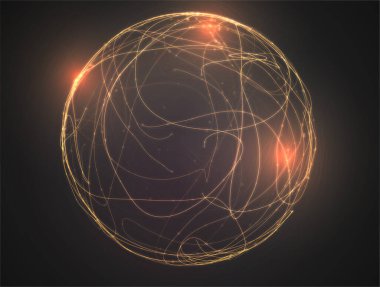 Çizgilerin ve noktaların soyut vektör arkaplanı, eğimli güzel şekiller.