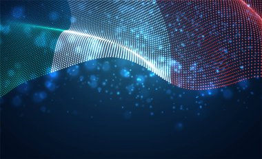 Soyut noktalardan oluşan parlak ülke bayrağını taşıyın. İtalya