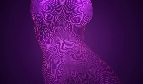 Weiblicher Nackter Körper Auf Dunklem Hintergrund Sexuellen Posen Tanz Vektor — Stockvektor