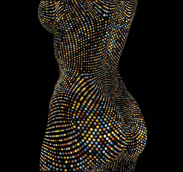 Imagen Vectorial Del Cuerpo Femenino Tridimensional — Archivo Imágenes Vectoriales