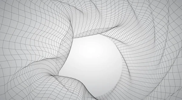 Vectorruimte Van Vierkante Veelhoekige Mazen Abstracte Vorm Een Witte Achtergrond — Stockvector