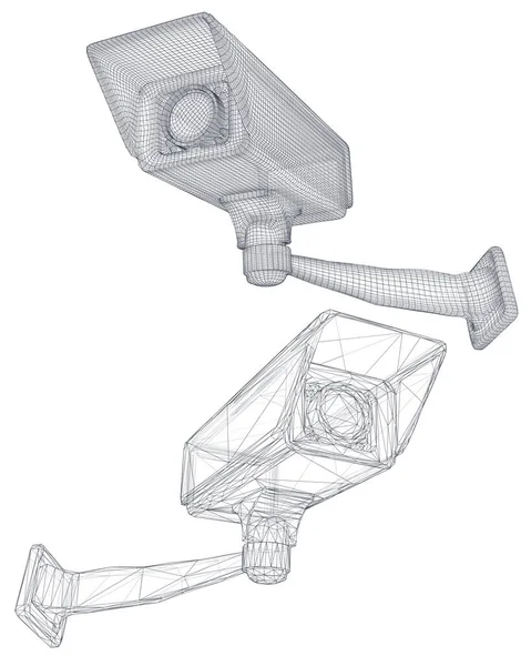 Verzameling Vectorbeelden Cctv Camera Voor Gebouw Straatbeveiliging — Stockvector