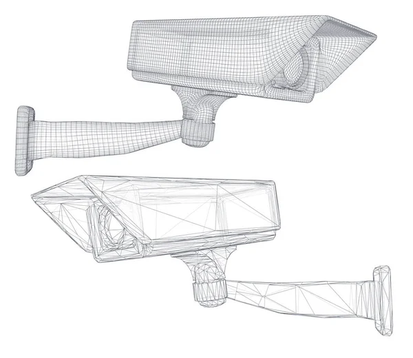 Verzameling Vectorbeelden Cctv Camera Voor Gebouw Straatbeveiliging — Stockvector