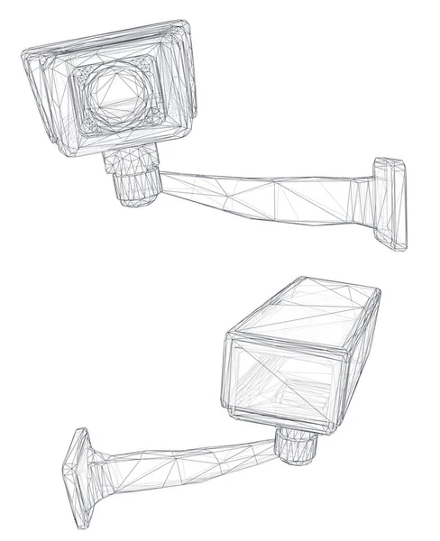 Conjunto Imágenes Vectoriales Cámara Cctv Para Seguridad Edificios Calles — Archivo Imágenes Vectoriales