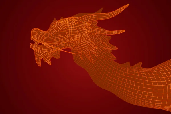 Symbol Kinesisk Nytår Lang Flyvende Drage Drage Drage Vektor Illustration – Stock-vektor