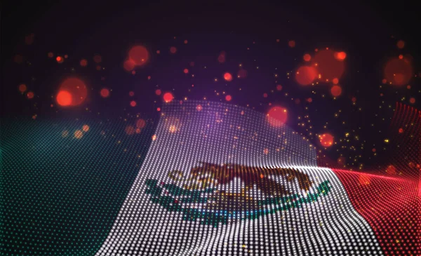 Vector Brillante Bandera País Brillante Puntos Abstractos México — Vector de stock