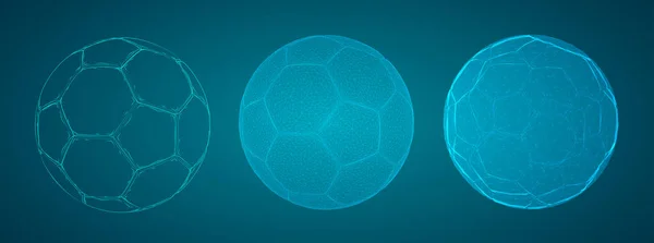 Set Van Voetbal Ballen Geïsoleerd Witte Achtergrond Vectorillustratie — Stockvector