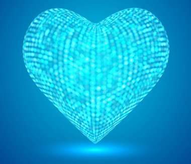 3d Hexagon Hearts vektörü. Renkli bir arka planda. Aşkın ve kalbin sağlığının sembolü.