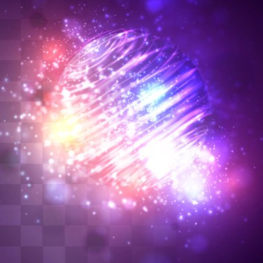 Parlak renkli bir enerji akışı karanlık bir arkaplanda dönüyor. vektör soyut kavramı