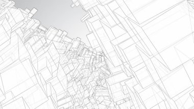 Vektör geometrik arkaplan. soyut kare şekiller ve kıvrımlar