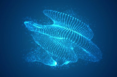 Renkli bir arkaplan üzerindeki ışıltılı noktaların üç boyutlu vektörü