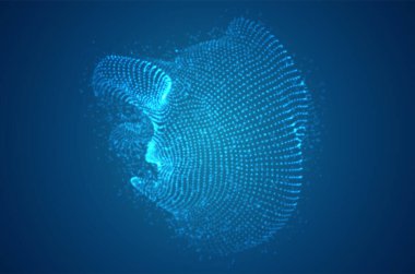 Renkli bir arkaplan üzerindeki ışıltılı noktaların üç boyutlu vektörü