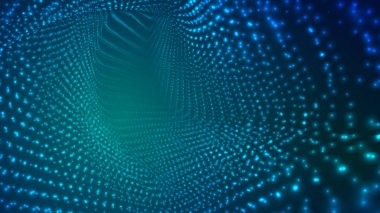 Parlak parçacıkların ve yolların soyut arkaplanı. vektör illüstrasyonu