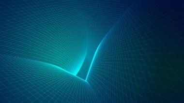 Parlak parçacıkların ve yolların soyut arkaplanı. vektör illüstrasyonu