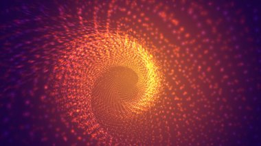 Parlak parçacıkların ve yolların soyut arkaplanı. vektör illüstrasyonu