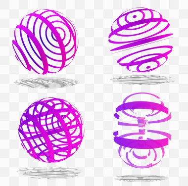 Karelerin şeffaf arkaplanındaki vektör küresi