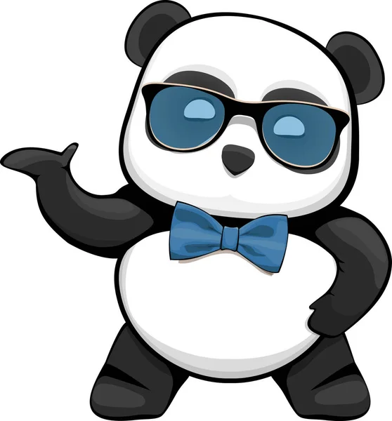 Panda Kant Geïsoleerd Witte Achtergrond — Stockvector