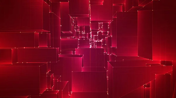 3D平方部分的红色矢量背景 — 图库矢量图片
