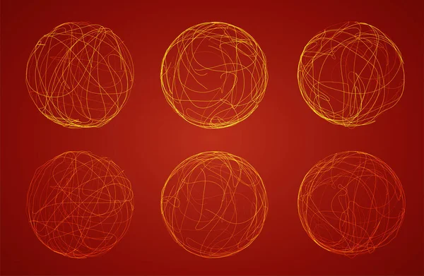 Sphère Vectorielle Abstraite Lignes Courbes Ensemble — Image vectorielle