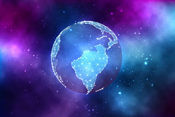明るい抽象的な背景を持つベクトル地球惑星 — ストックベクタ