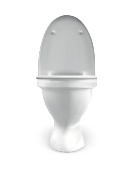 Vector Wit Toilet Met Waterbak Kant Klaar Element Voor Het — Stockvector