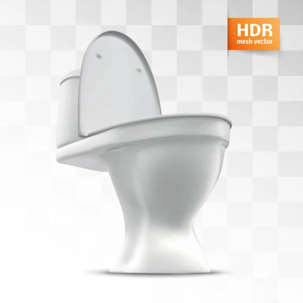 Toilet Putih Vektor Dengan Tangki Elemen Siap Untuk Desain Iklan - Stok Vektor