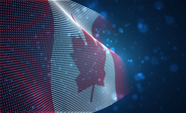 Vektor Hell Leuchtende Länderflagge Aus Abstrakten Punkten Kanada — Stockvektor