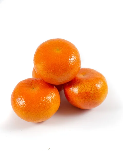 Organiczny Pomarańczowy Owoc Mandaryn Białym Tle — Zdjęcie stockowe