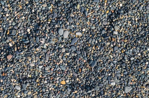 Bovenaanzicht Van Het Zee Strand Bedekt Met Keien Van Verschillende — Stockfoto