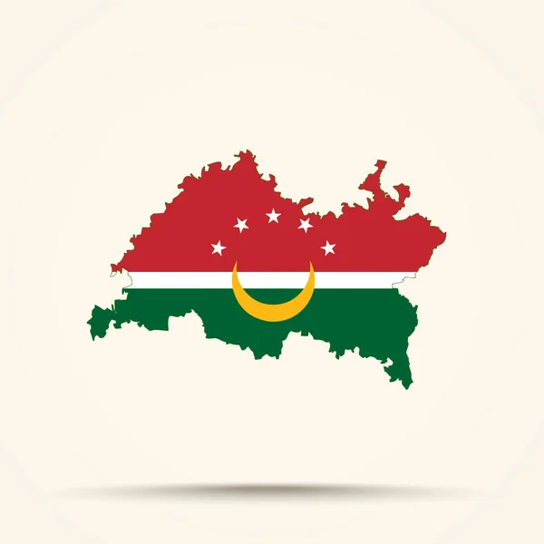 Carte Tatarstan Couleur Drapeau Maghreb — Image vectorielle