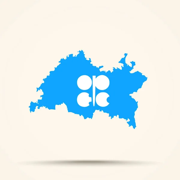 Karta Över Tatarstan Opec Flaggfärg — Stock vektor
