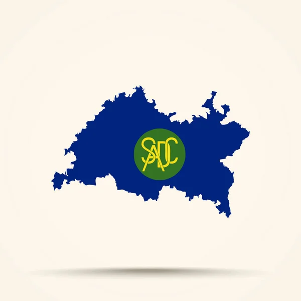 Karta Över Tatarstan Södra Afrikas Utvecklingsgemenskap Flaggfärg — Stock vektor
