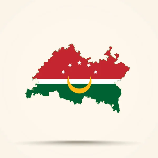 Karta Över Tatarstan Maghreb Flaggfärg — Stock vektor