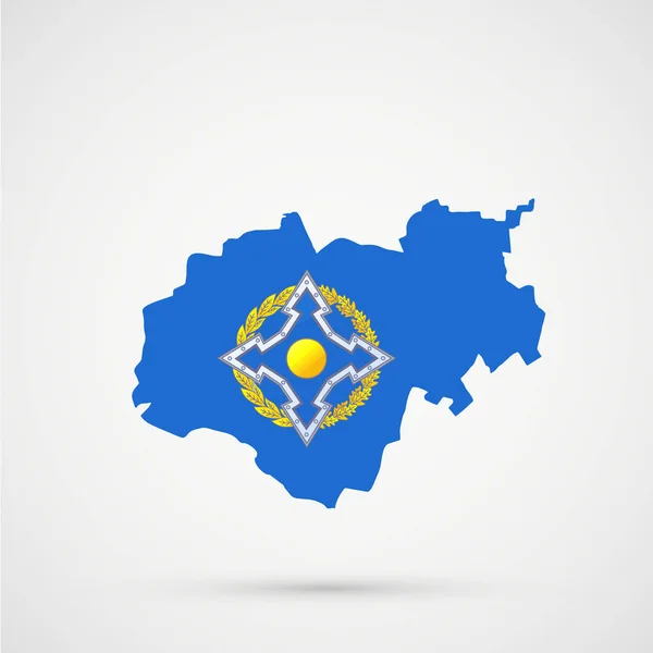 Kabardino Balkarien Karta Kollektiv Säkerhet Fördraget Organisation Csto Flaggan Färger — Stock vektor