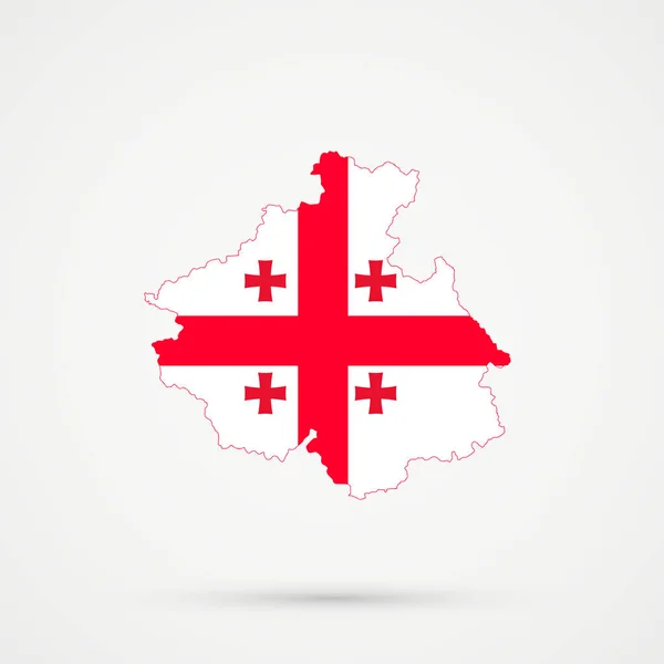 アルタイ共和国グルジア国旗色で 編集可能なベクトル地図 — ストックベクタ