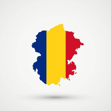 Çuvaşistan harita Romanya bayrağı renk, düzenlenebilir vektör.