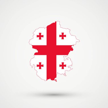 Çuvaşistan Haritası Georgia bayrak renkleri, düzenlenebilir vektör.