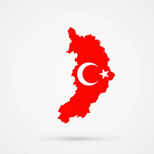 Republika Chakasja Mapę Turcji Flaga Kolory Edytowalny Wektor — Wektor stockowy