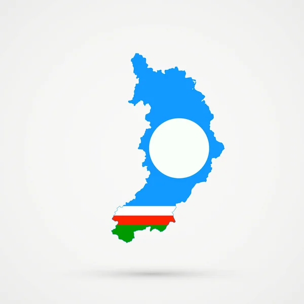 Republiken Delrepublikens Karta Republiken Sakha Flaggan Färger Redigerbara Vektor — Stock vektor