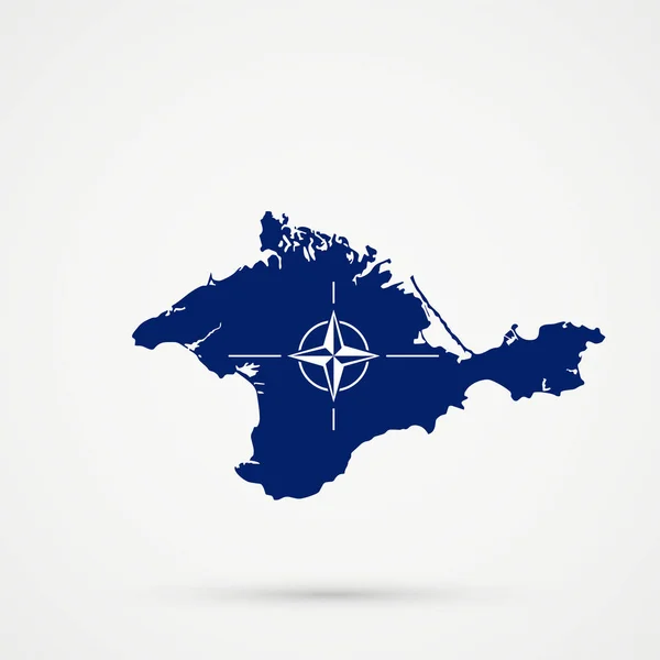 República Crimeia Mapa Atlântico Norte Organização Tratado Otan Bandeira Cores — Vetor de Stock